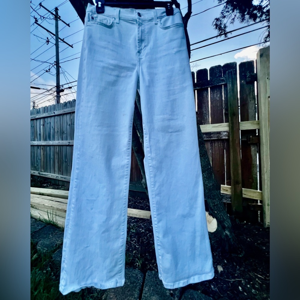 Seven 7 for All Mankind Jo Lux White Wide Leg Jean High Rise 29 - Picture 8 of 16